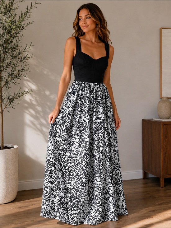Aidan Mattox Dresses & Skirts - Aidan Mattox Black & White Formal Gown Size 6 NWT Elegant Sweetheart Maxi Dress